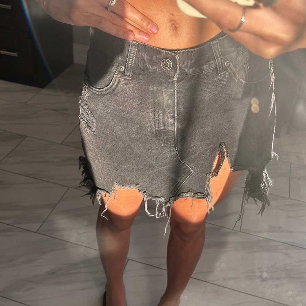Black jean skirt